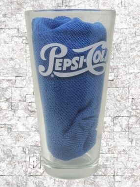 PEPSI-COLA VTG SODA FOUNTAIN HEAVY DRINKING GLASS (1940-1950 LOGO)